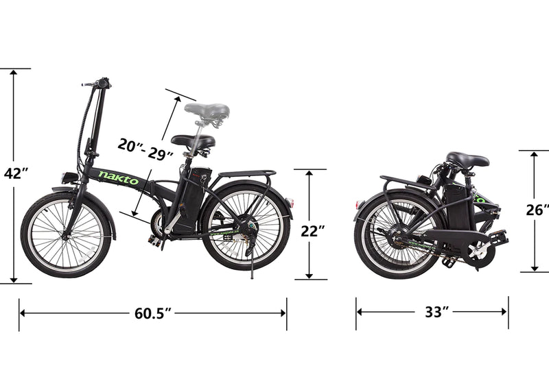 Electric Bike Nakto Fashion Compare When Folded
