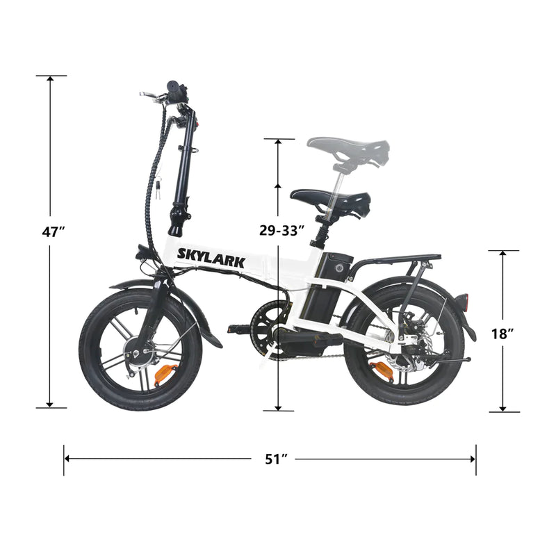 Electric Bike Nakto Skylark Dimensions