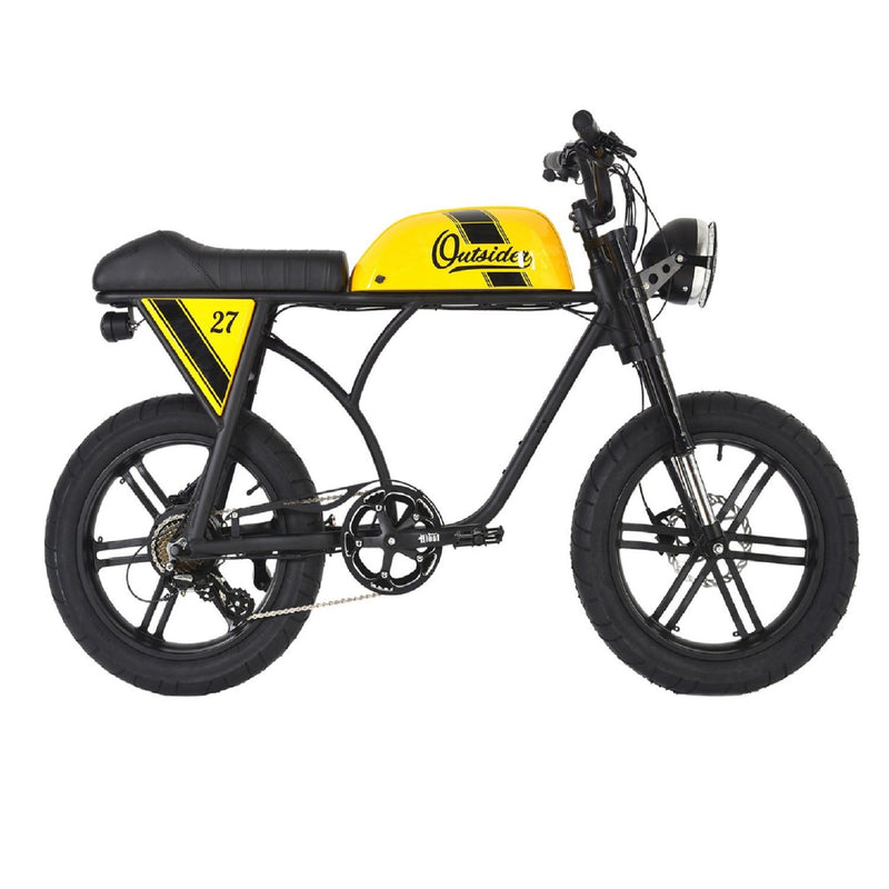 Electric Bike Outsider Black Frame Yellow Tank