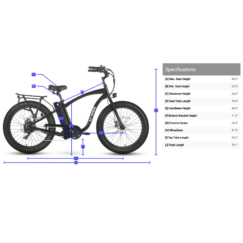 Electric Bike Ox Pro C-1 Dimensions