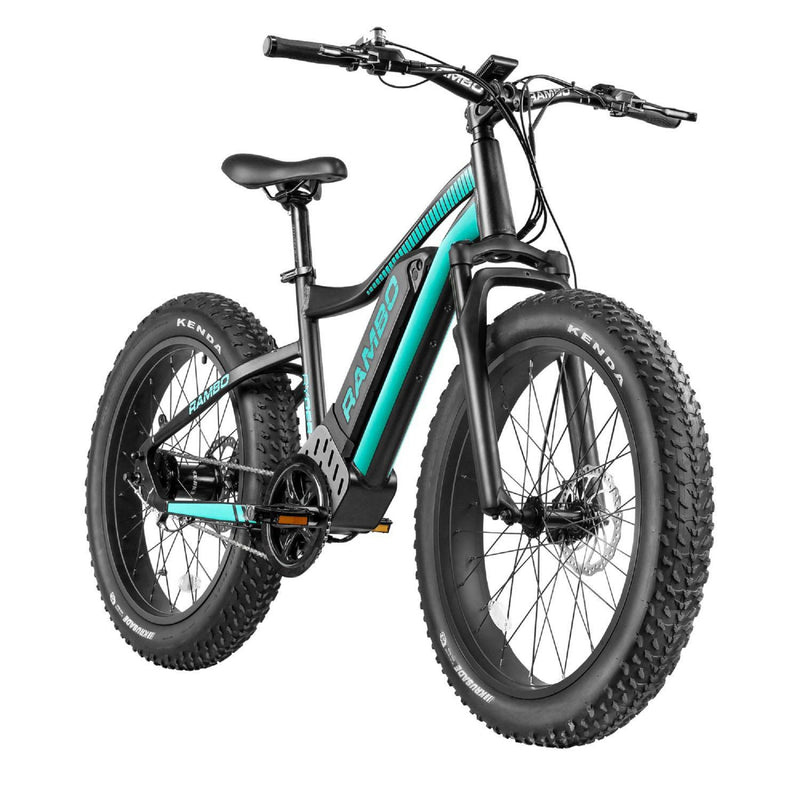 Electric Bike Rambo Ryder Matte Black Teal Front