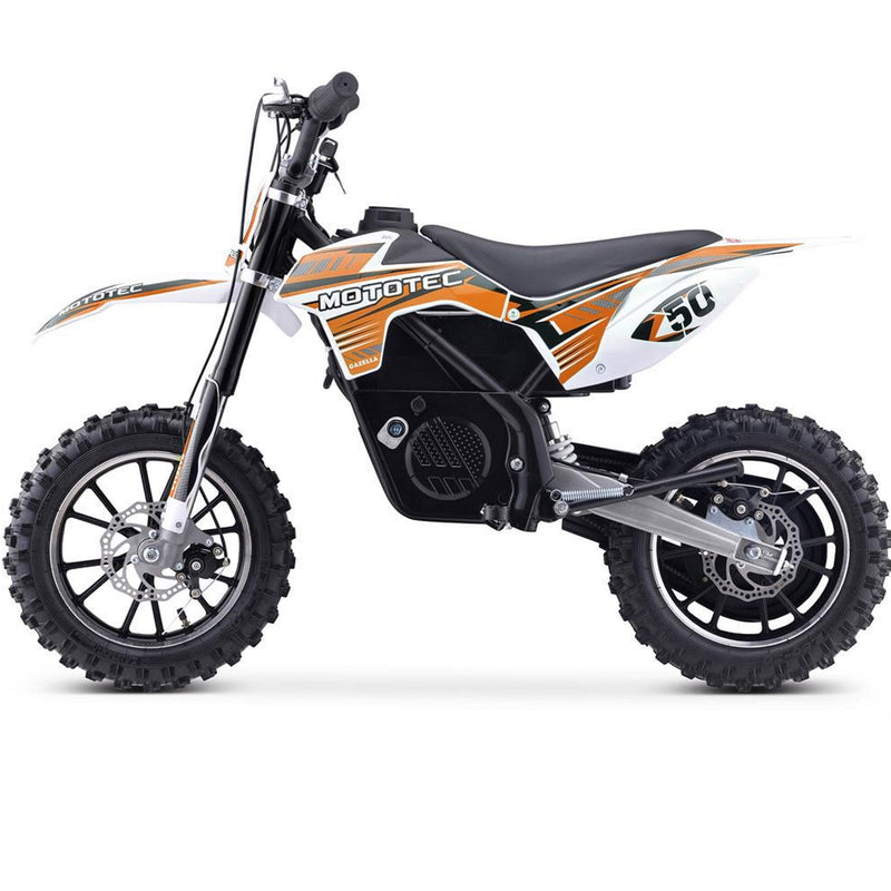 Electric Dirt Mini Bike MotoTec Gazelle Orange Left