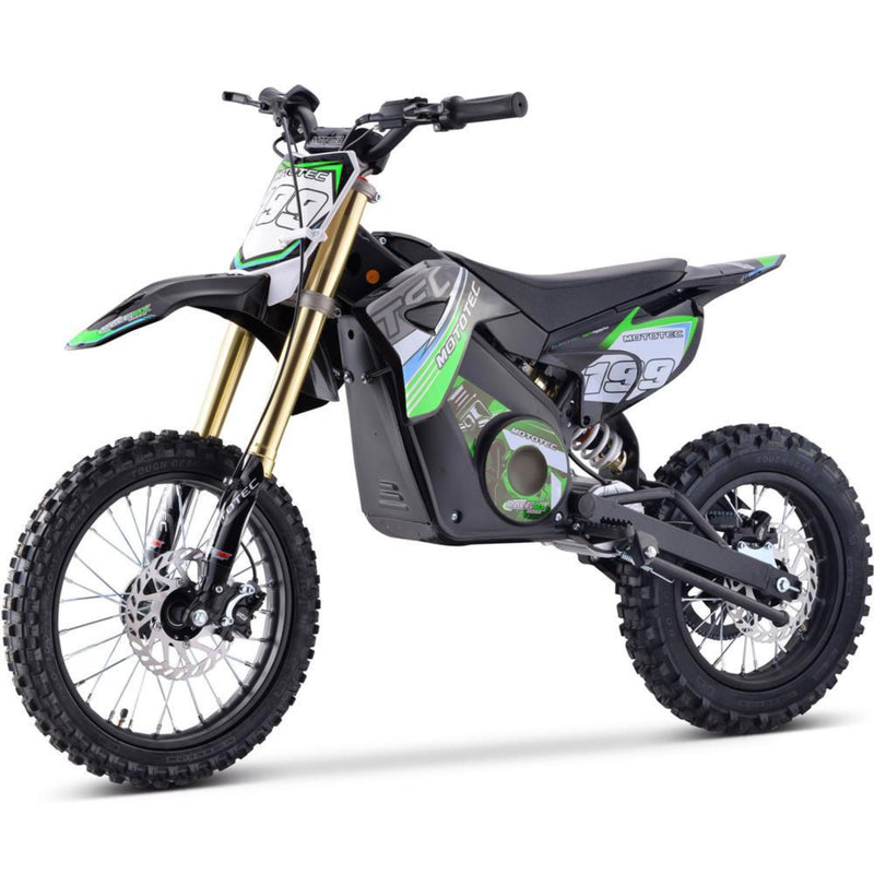 Electric Dirt Mini Bike MotoTec Pro 48V 1500W Green Left