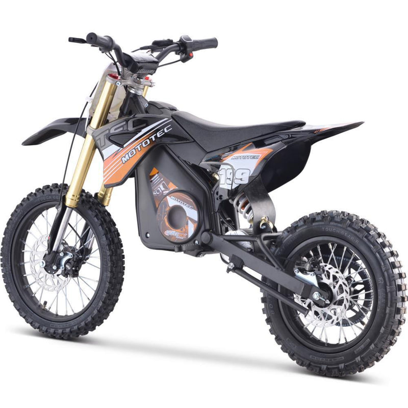 Electric Dirt Mini Bike MotoTec Pro 48V 1500W Orange Rear