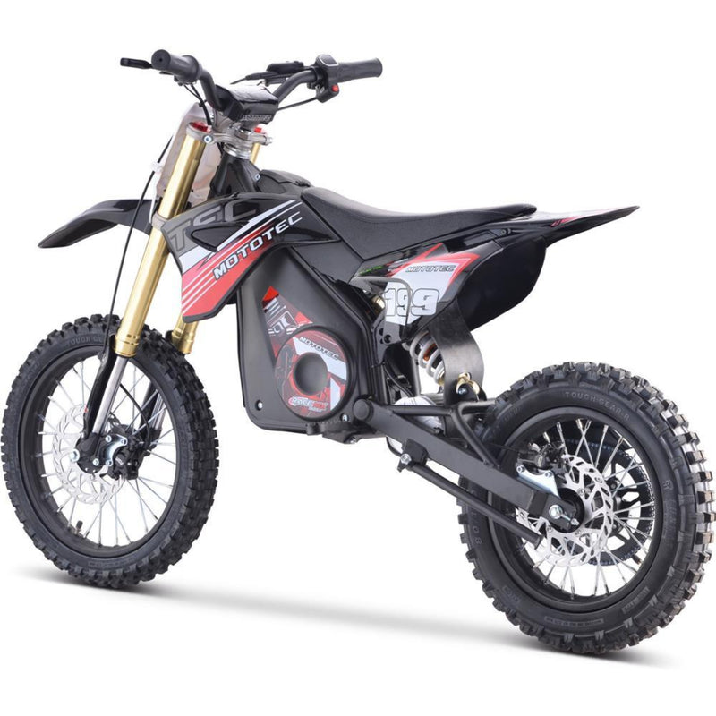 Electric Dirt Mini Bike MotoTec Pro 48V 1500W Red Rear