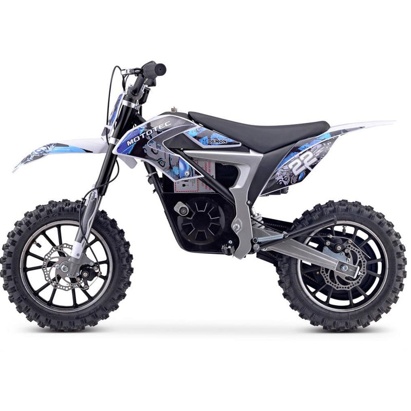 Electric Mini Bke MotoTec Demon Blue Left