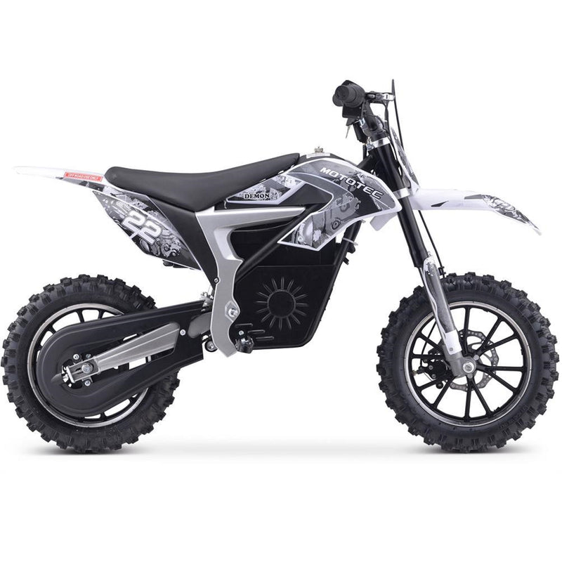 Electric Mini Bike MotoTec Demon White Main