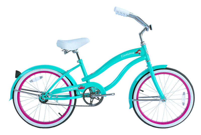 20 Inch Micargi Women Famous hot pink - side of bicycle