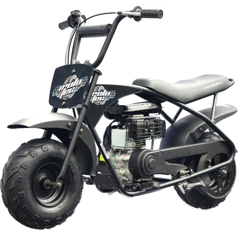Gas Mini Bike MotoTec 105cc Black Left Front