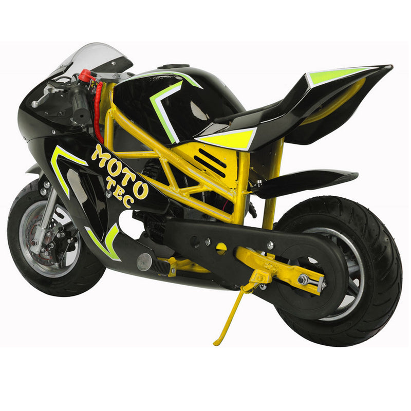 Gas Mini Bike MotoTec GT Yellow Rear