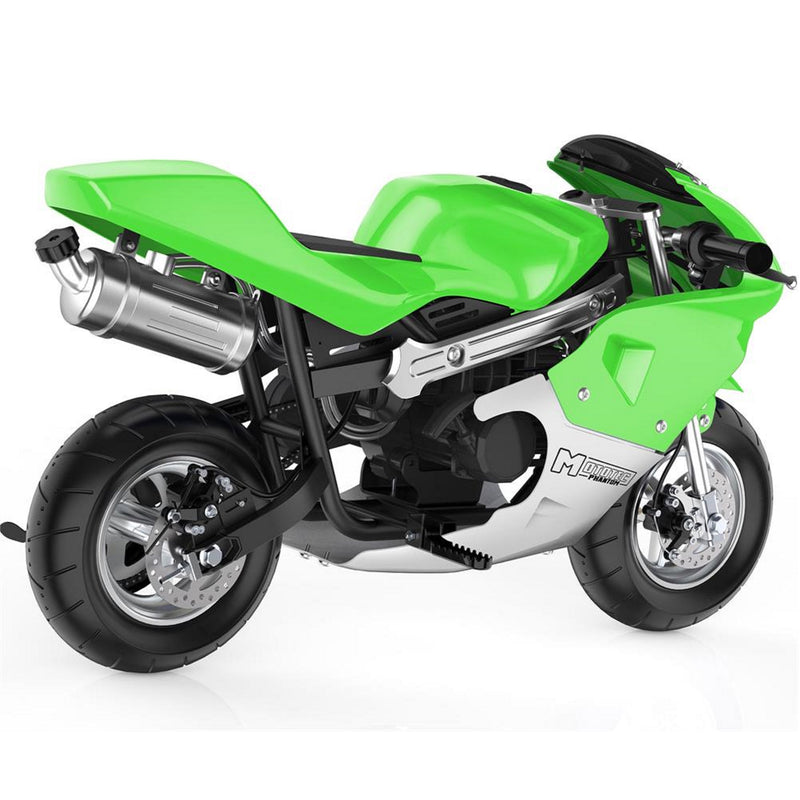 Gas Mini Bike MotoTec Phantom Green Rear