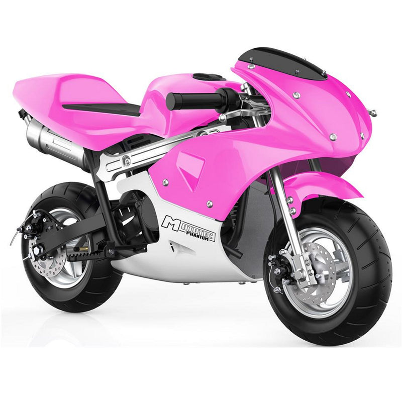 Gas Mini Bike MotoTec Phantom Pink Front