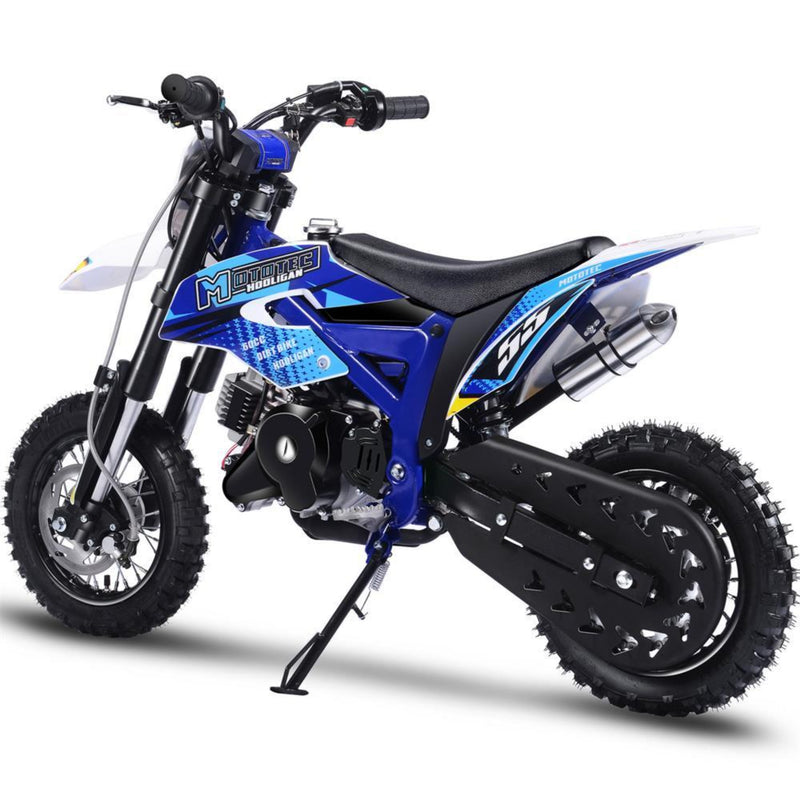 Gas Mini Dirt Bike MotoTec Hooligan Blue Rear