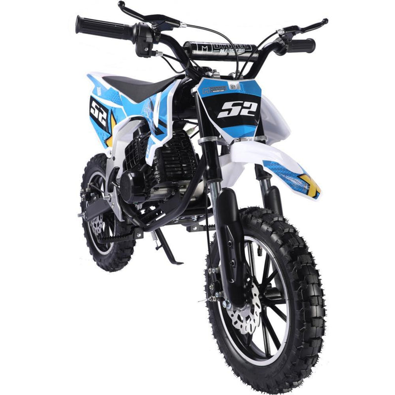 Gas Mini Dirt Bike MotoTec Warrior Blue Front