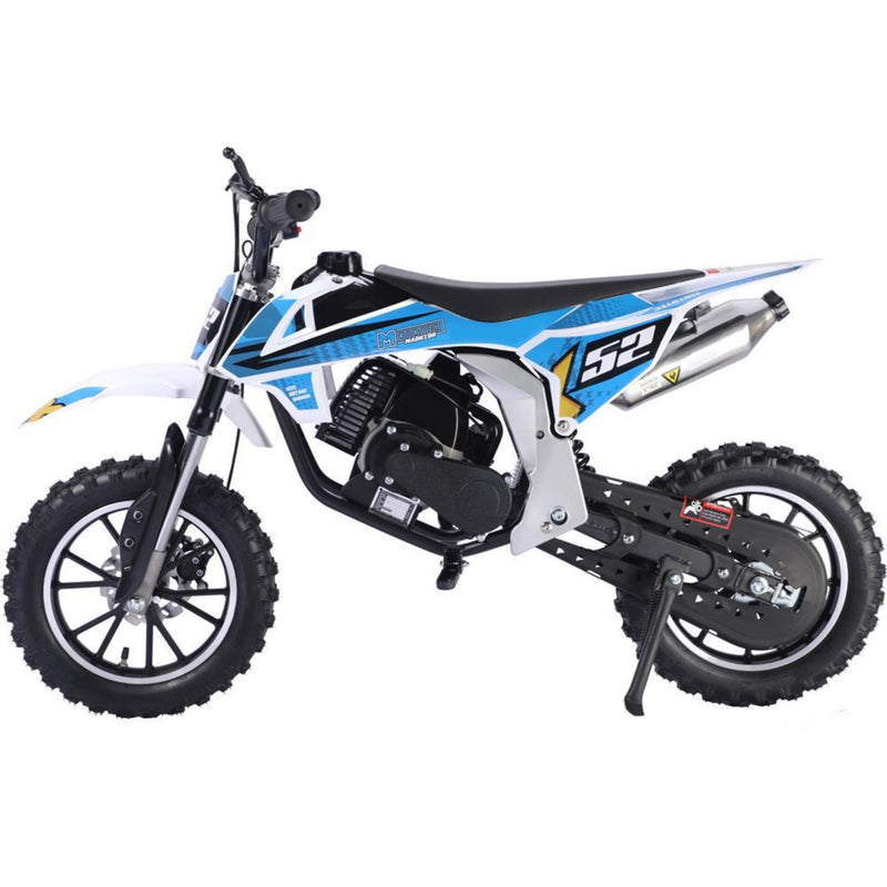 Gas Mini Dirt Bike MotoTec Warrior Blue Left