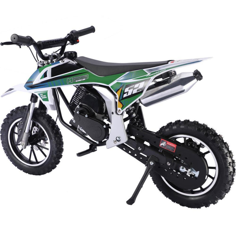 Gas Mini Dirt Bike MotoTec Warrior Green Rear