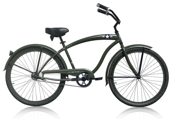 26'' Micargi The General Beach Cruiser - green - side of bicycle