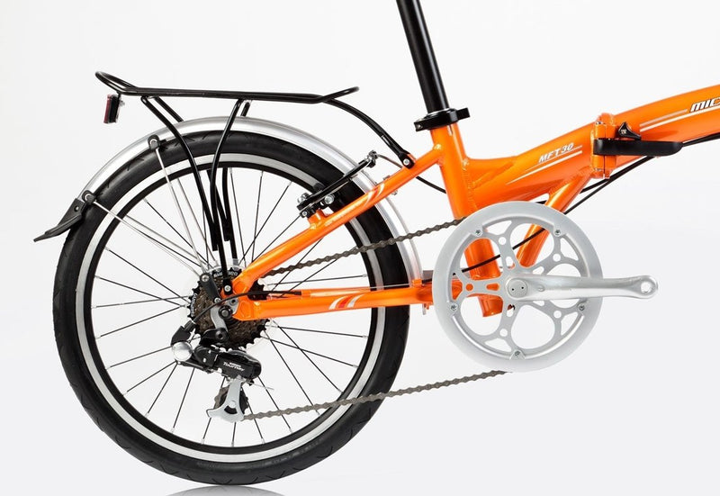 20" Micargi Folding 7SP Bike orange - side of bicycle