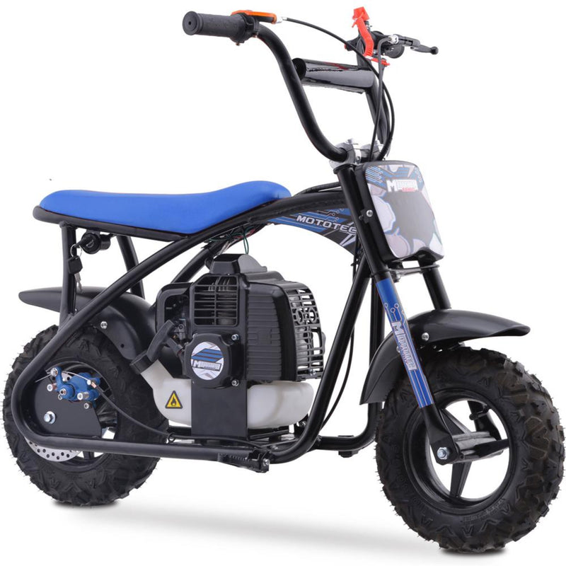 Mini Bike Gas Mototec Bandit Blue Right