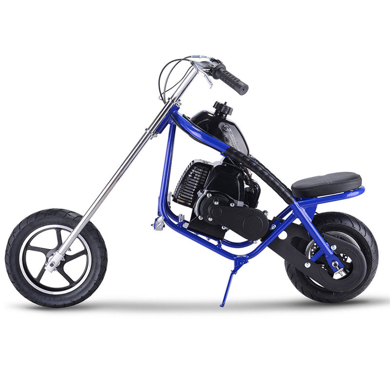 Mini Bike MotoTec Chopper Blue Left
