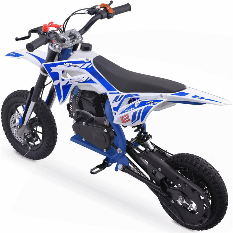 Mini Dirt Bike Gas Mototec Villain Blue Rear