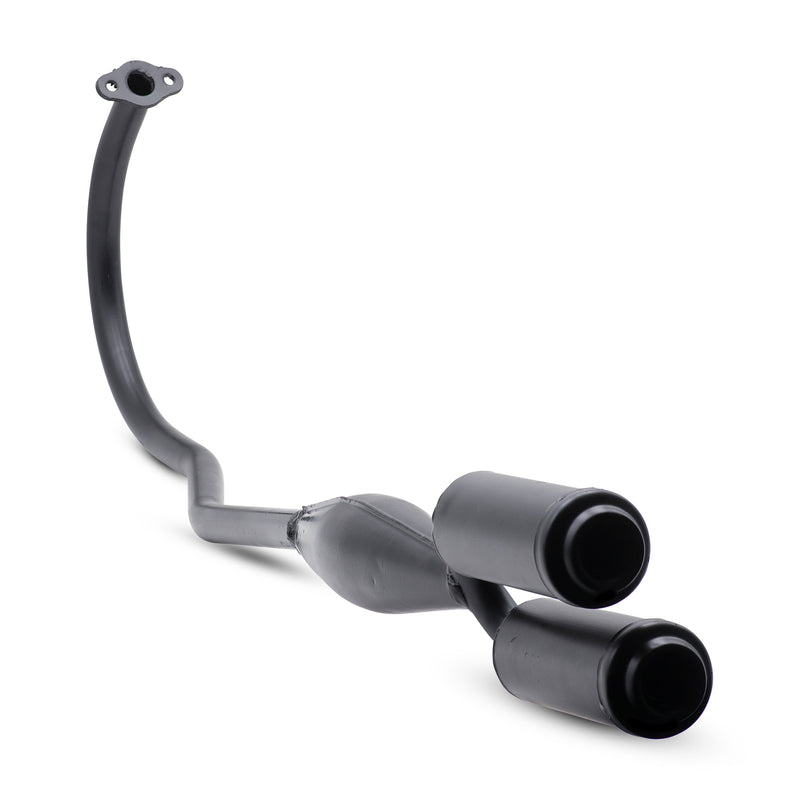 BBR Tuning Dual Ended Torquer Up Exhaust Pipe Muffler - Front Angled