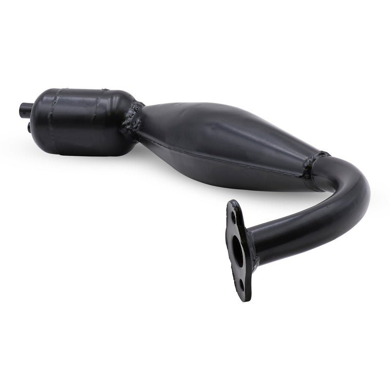 Performance Speed-Demon Muffler with Expansion Chamber - Black - Port Side View