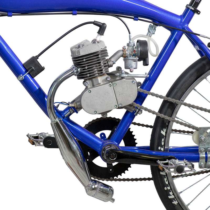 Performance Speed-Demon Muffler with Expansion Chamber - Installed on Bike Side View