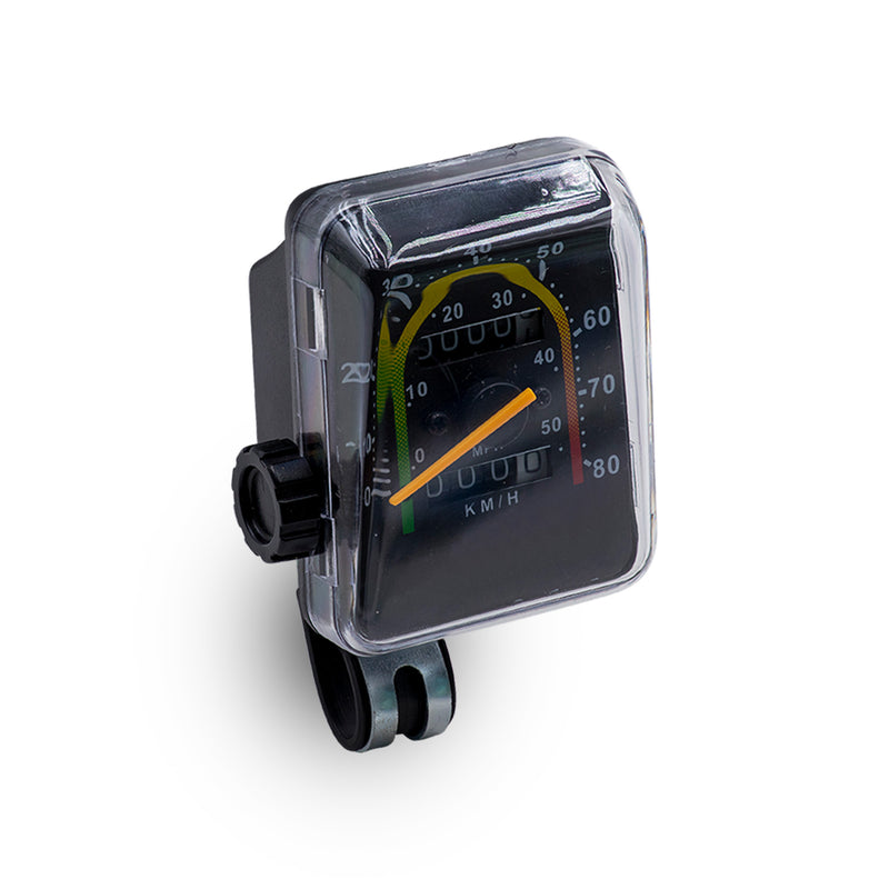 Square Retro Style Analog Speedometer - Angled View