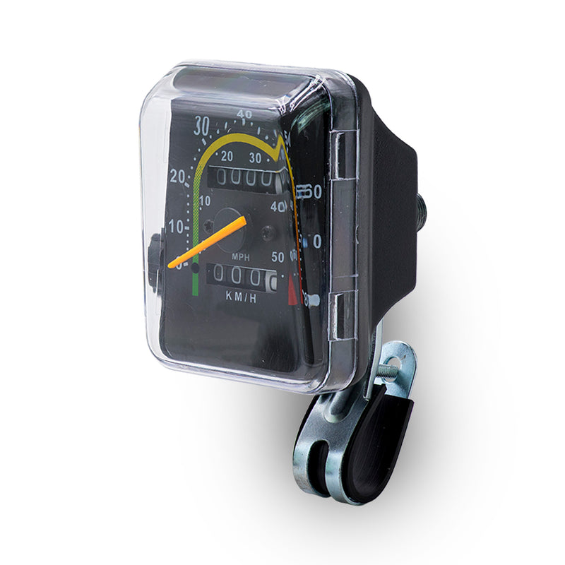 Square Retro Style Analog Speedometer - Side View