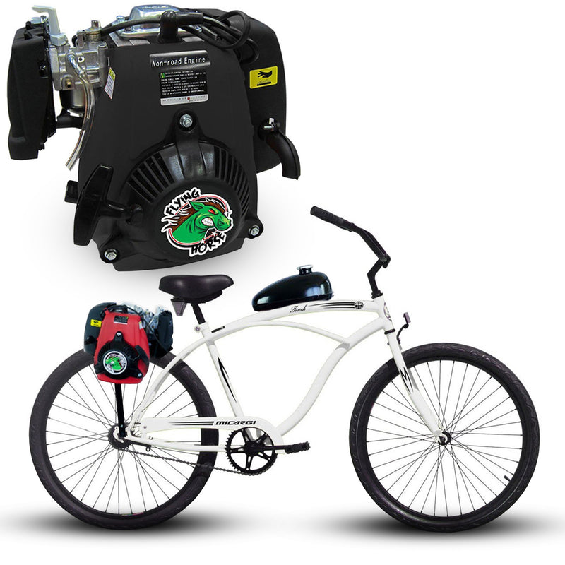 Motorized Bicycle Micargi Touch 4-Stroke Friction Drive Engine Kit White Main