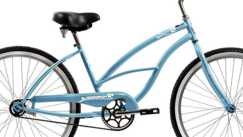 26'' Micargi Women's Pantera Beach Cruiser - blue - frame close up