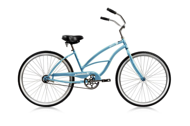 26'' Micargi Women's Pantera Beach Cruiser - blue - side of bicycle