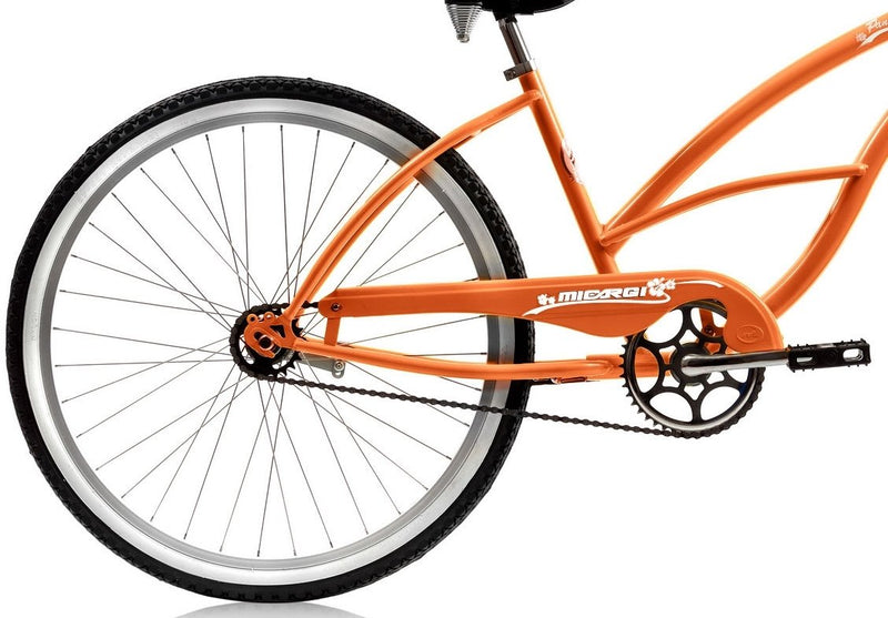 26'' Micargi Women's Pantera Beach Cruiser - orange - rear wheel