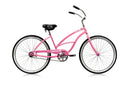 26'' Micargi Women's Pantera Beach Cruiser - pink - side of bicycle