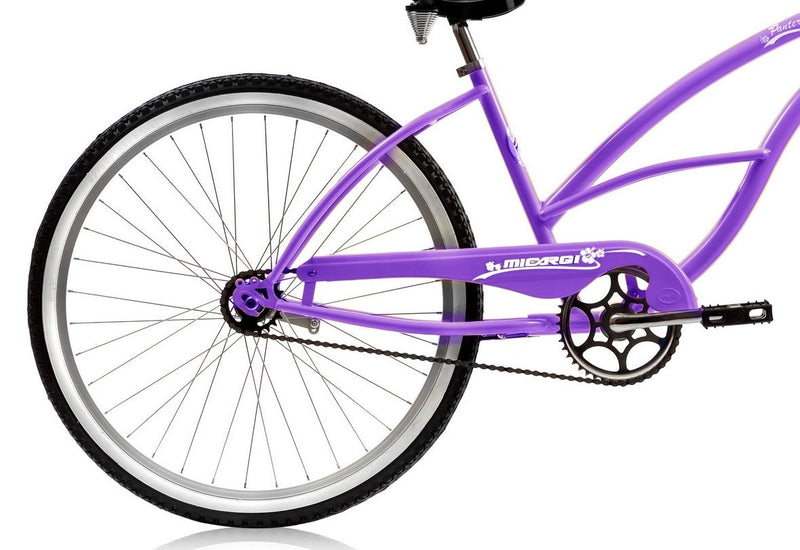 26'' Micargi Women's Pantera Beach Cruiser - purple - rear wheel