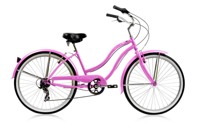 26'' Micargi Womens Pantera 7SP - pink - side of bicycle