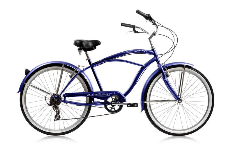 26'' Micargi Mens Pantera 7SP - blue - side of bicycle