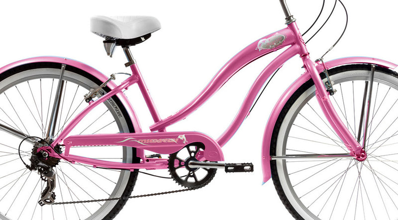 26''Micargi Women's Rover 7 Speed - pink - frame close up