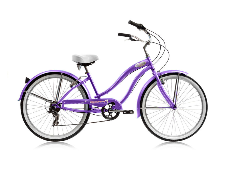 26''Micargi Women's Rover 7 Speed - purple - side of bicycle