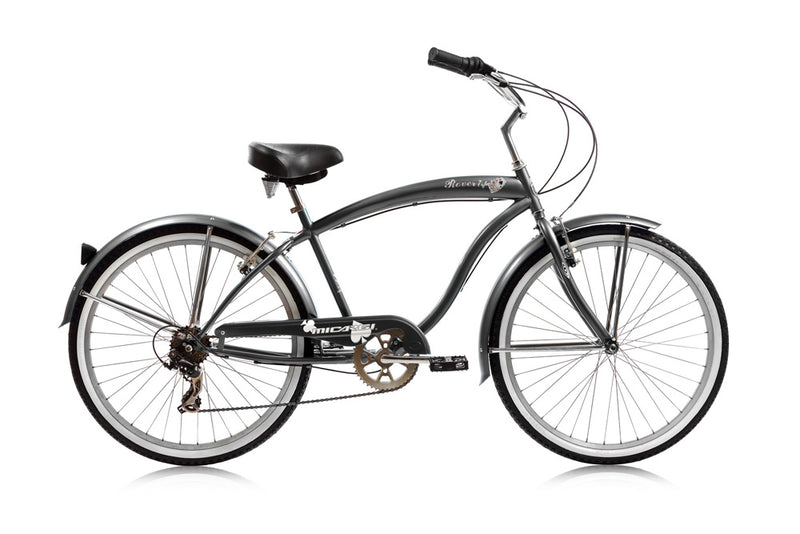 26''Micargi Men's Rover 7 Speed - grey - side of bicycle