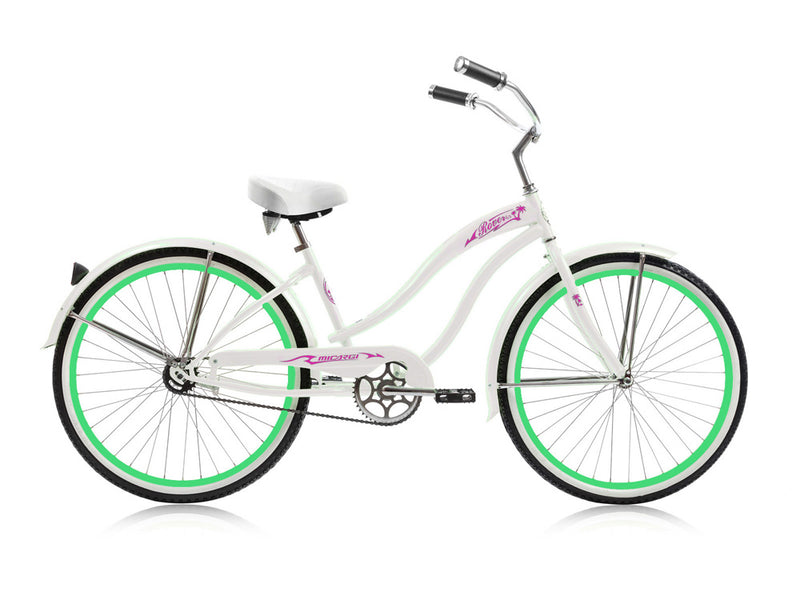 26'' Micargi Womens Rover GX - white with green side of bicycle