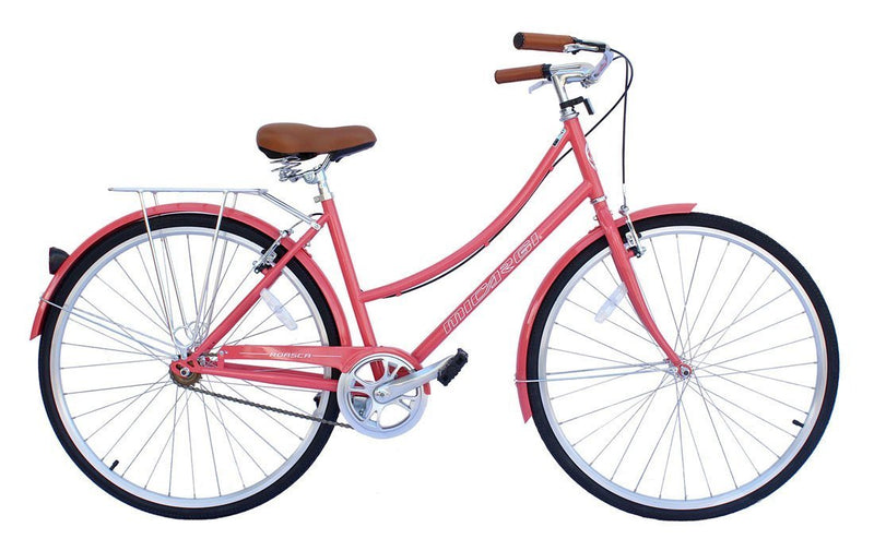 26" Micargi Women's Roasca City Bike (390mm) - coral - side of bicycle