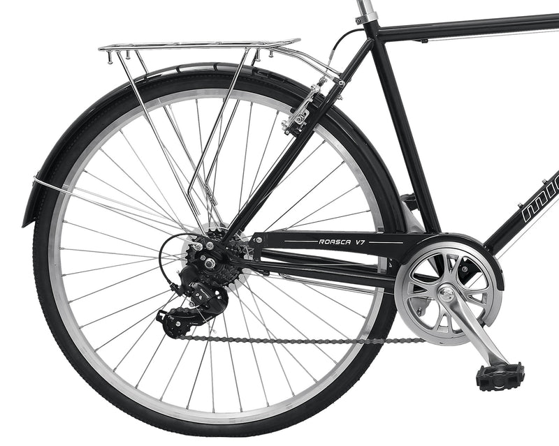 26" Micargi Men's Roasca V7 City Bike (530mm) - black - rear wheel
