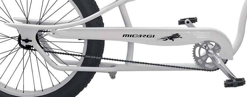26" Micargi Stretch Cruiser Seattle matte black - side of bicycle