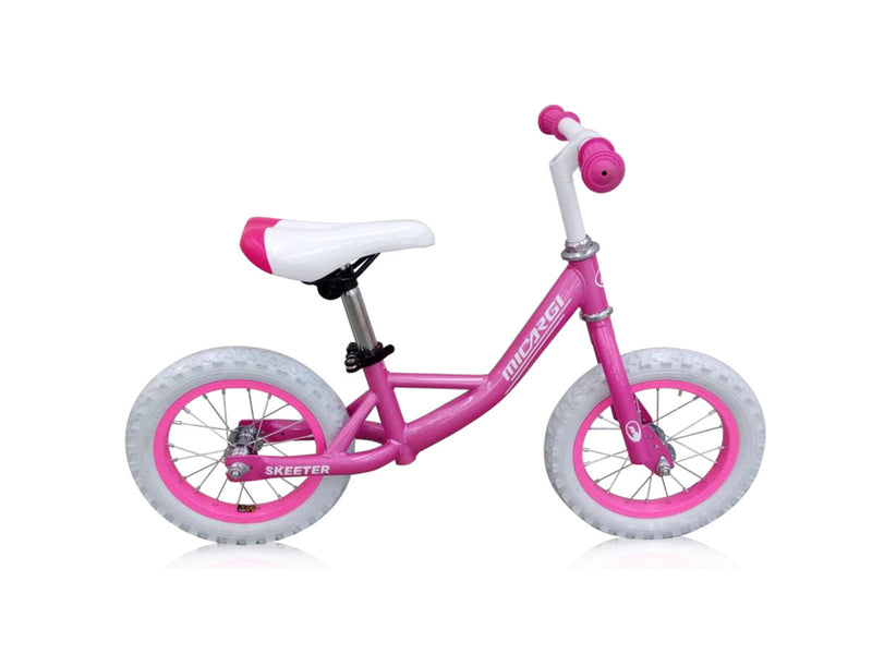 12" Micargi Skeeter - pink - side of bicycle
