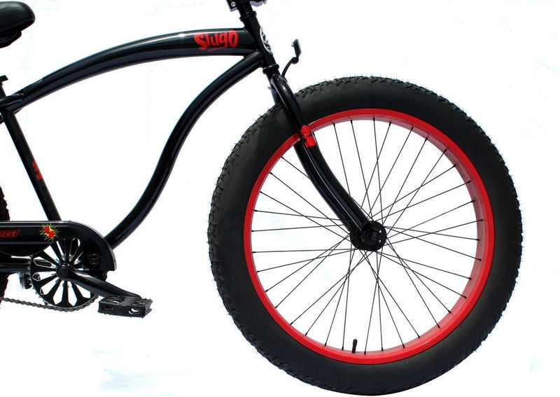 26'' Micargi Men's Slugo A - black with red rims - front wheel
