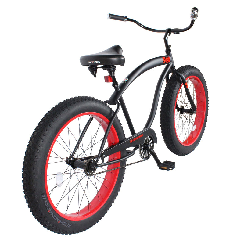 Bicycle Beach Cruiser Micargi Slugo B Black Red Rear