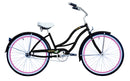 26'' Micargi Womens Tahiti - matte black with pink side of bicycle
