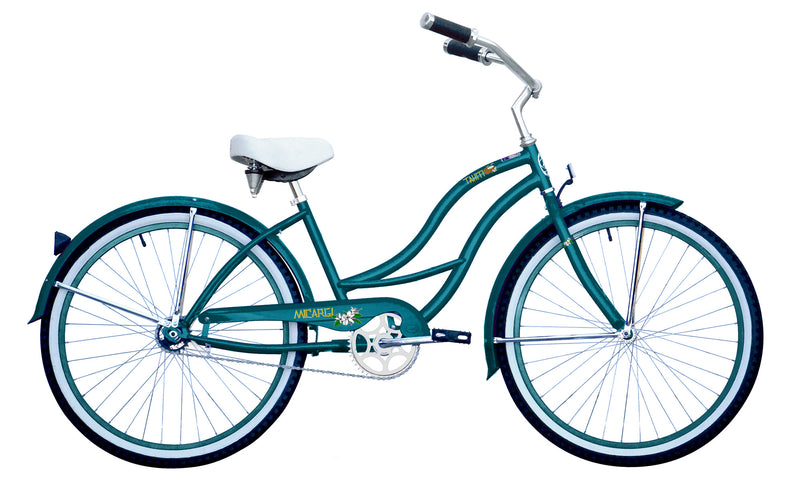 26'' Micargi Womens Tahiti - turquoise - side of bicycle